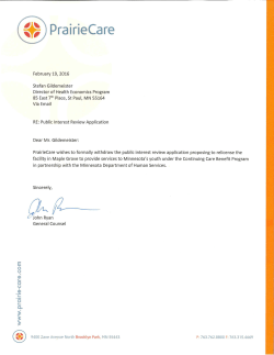 Letter Withdrawing Application - February 10, 2016 (PDF)