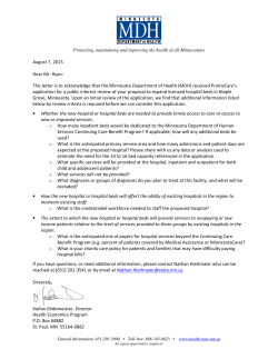 MDH Request for Additional Information - August 7, 2015 (PDF)