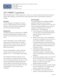 2013 MERC Legislative Summary and Text
