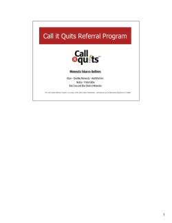 A resource for training staff about the Call it Quits Referral Program, including notes for the presenter (PDF)