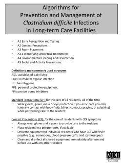 Algorithms for Prevention and Management of Clostridium difficile Infections in Long-term Care Facilities (PDF: 173 KB/11 pages)