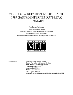 1999 Gastroenteritis Outbreak Summary (PDF:234KB/70 pages)