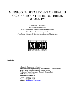 2002 Gastroenteritis Outbreak Summary (PDF:425KB/127 pages)