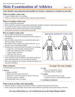 Skin Examination of Athletes (PDF: 216KB/2 pages)