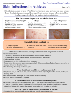 Skin Infections: Information for Coaches and Team Leaders (PDF: 108KB/2 pages)