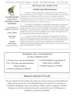 Feb Newsletter spanish 2016