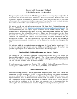 2015-2016 Title I Parent Newsletter - Bolet&iacute;n informativo para padres del 2015-2016