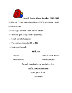 Supply List for Fourth 2015-16