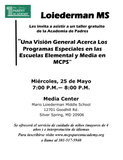 Spanish Version Special Programs