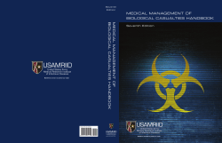 US Army Medical Research Institute of Infectious Diseases MEDICAL MANAGEMENT OF BIOLOGICAL CASUALTIES HANDBOOK