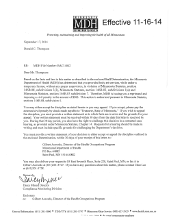 View Donald C. Thompson Determination (PDF)