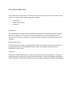 How to write an activity report