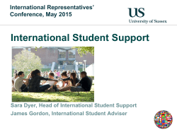 International student services and immigration service at Sussex [PPT 3.24MB]