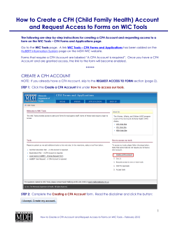 How to Create a CFH (Child Family Health) Account and Request Access to Forms on WIC Tools (PDF)