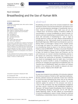 AAP Statement Breastfeeding and the Use of Human Milk