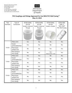 PVC Couplings and Fittings Approved for Use With PVC Well Casing. (PDF)