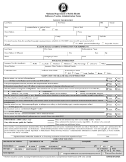 Influenza Vaccination Authorization Form