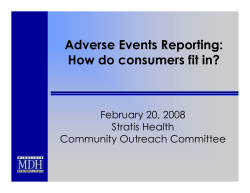 Adverse Event Reporting: How do consumers fit in? (PDF: 884KB/28 pages)
