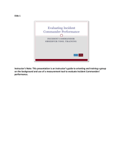 Evaluating Incident Commander Performance: Incident Commander Observation Tool Training (PDF)