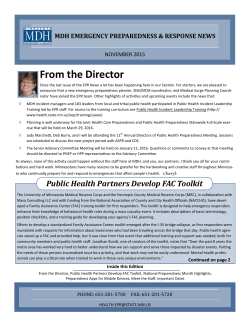 November 2015 Emergency Preparedness Response News (PDF: 591KB/2 pages)