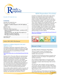 December 2013 Ready to Respond MDH Preparedness Newsletter (PDF: 349KB/4 pages)