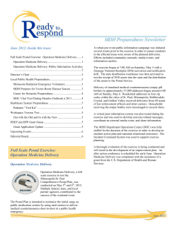 June 2012 Ready to Respond MDH Preparedness Newsletter (PDF: 396KB/6 pages)