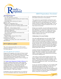 April 2010 Ready to Respond MDH Preparedness Newsletter (PDF: 306KB/6 pages)