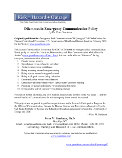 Dilemmas in Emergency Communications Policy (PDF)