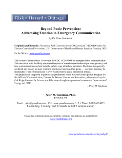 Beyond Panic Prevention: Addressing Emotion in Emergency Communication (PDF)