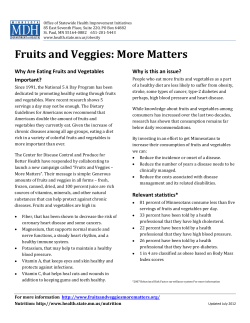 Fruits and Veggies - More Matters Fact Sheet