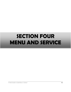 Section 4: Menu and Service