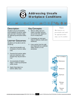 Lesson 8: Addressing Unsafe Workplace Conditions (PDF: 110 KB/15 pages)