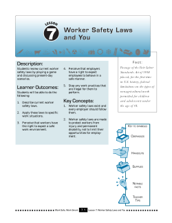 Lesson 7: Worker Safety Laws and You (PDF: 180 KB/36 pages)
