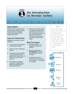 Lesson 1: An Introduction to Worker Safety (PDF: 202 KB/17 pages)