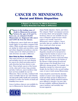 Cancer in Minnesota: Racial and Ethnic Disparities