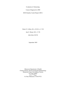 Evaluation of abstracting: cancers diagnosed in 2000