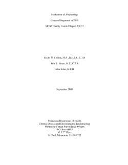 Evaluation of abstracting: cancers diagnosed in 2001