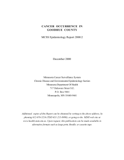 Cancer occurrence in Goodhue County