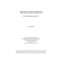 Linkage Between the Children 's Oncology Group and the Minnesota Cancer Surveillance System