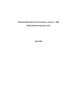 Estimated Minnesota Cancer Prevalence, January 1, 2000