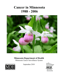 Cancer in Minnesota 1988-2006, September 2010