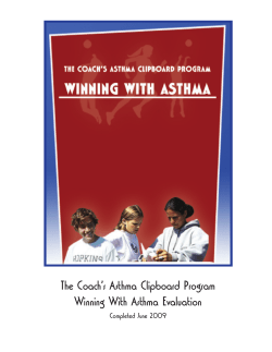 Coach s Asthma Clipboard Program Winning with Asthma Evaluation December 2009