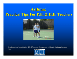 Asthma Practical Tips for Physical/Health Education Teachers (PDF 1.32 MB/35 pages