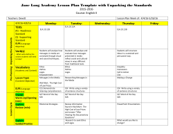 English II Sixth Six Weeks