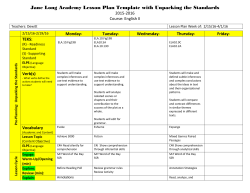 English II Fifth Six Weeks
