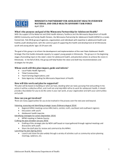 Minnesota Partnership for Adolescent Health Overview (PDF: 133KB/2 pages)