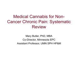 Medical Cannabis for Non-Cancer Chronic Pain: Systematic Review (PDF)