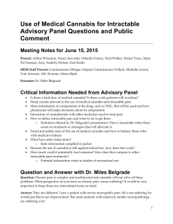 Use of Medical Cannabis for Intractable Advisory Panel Questions and Public Comment (PDF)