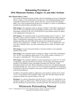 Minnesota Statutes, Chapter 14, and other rulemaking laws (Word file: 97KB/49 pages)