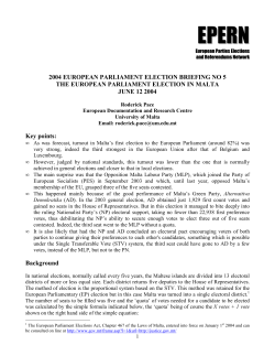The European Parliament Election in Malta, June 12 2004